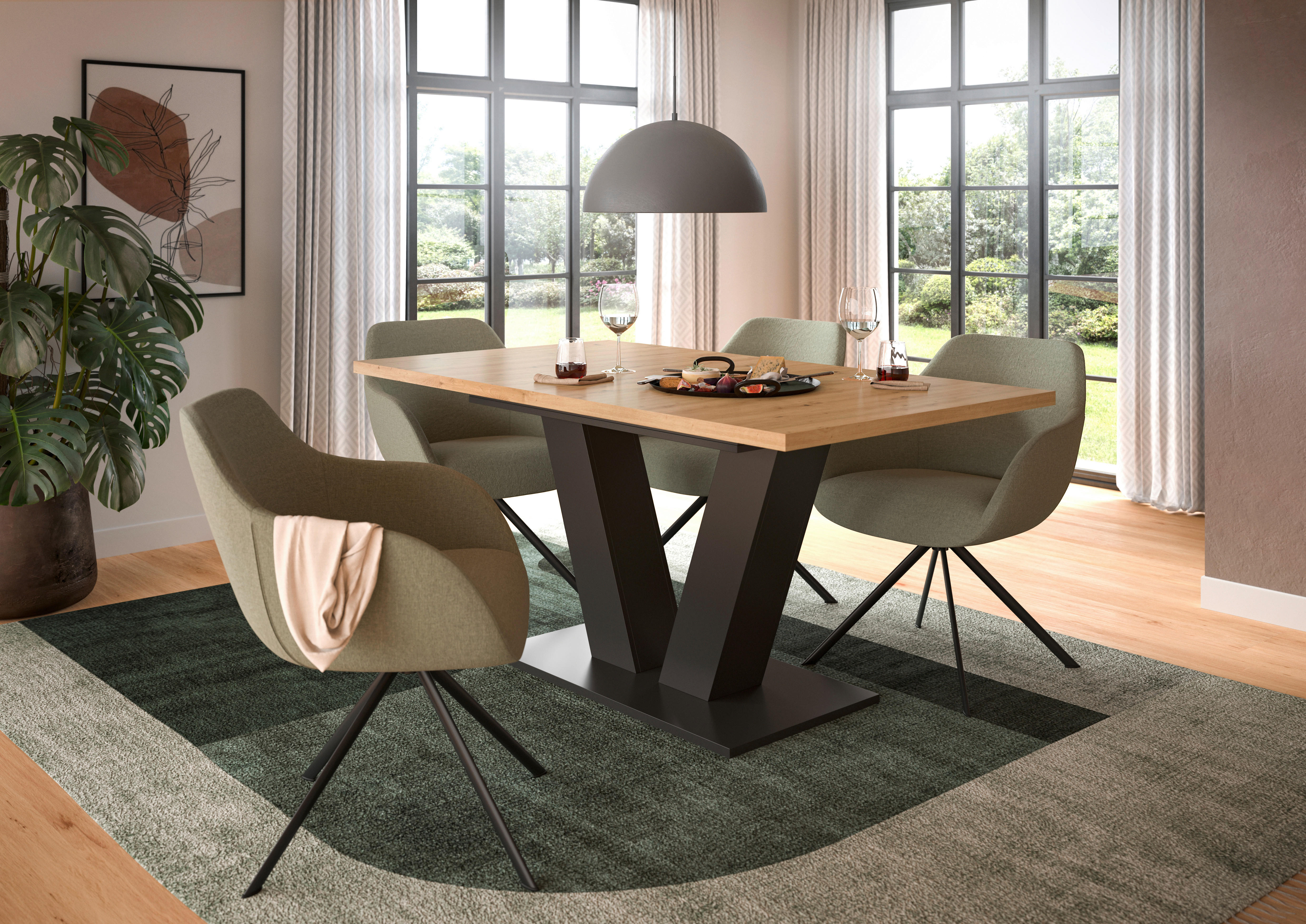 Esstisch Motion Artisan Nachbildung B/H/T: ca. 150x76x80 cm Motion - dunkelgrau (150,00/76,00/80,00cm) - xonox.home