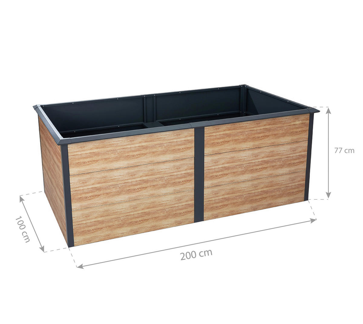 Westmann Hochbeet Primus-Multi XL anthrazit Metall B/H/T: ca. 200x77x100 cm Primus-Multi XL - natur/anthrazit (200,00/77,00/100,00cm) - Westmann
