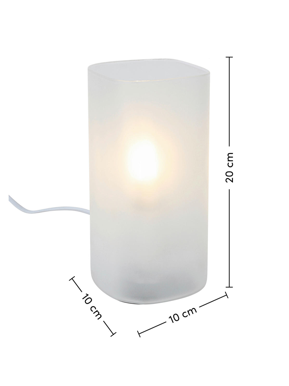 Nolo Tischleuchte Paige weiß Glas B/H/L: ca. 9,5x20x9,5 cm E27 1 Brennstellen Paige - weiß (9,50/9,50/20,00cm) - Nolo