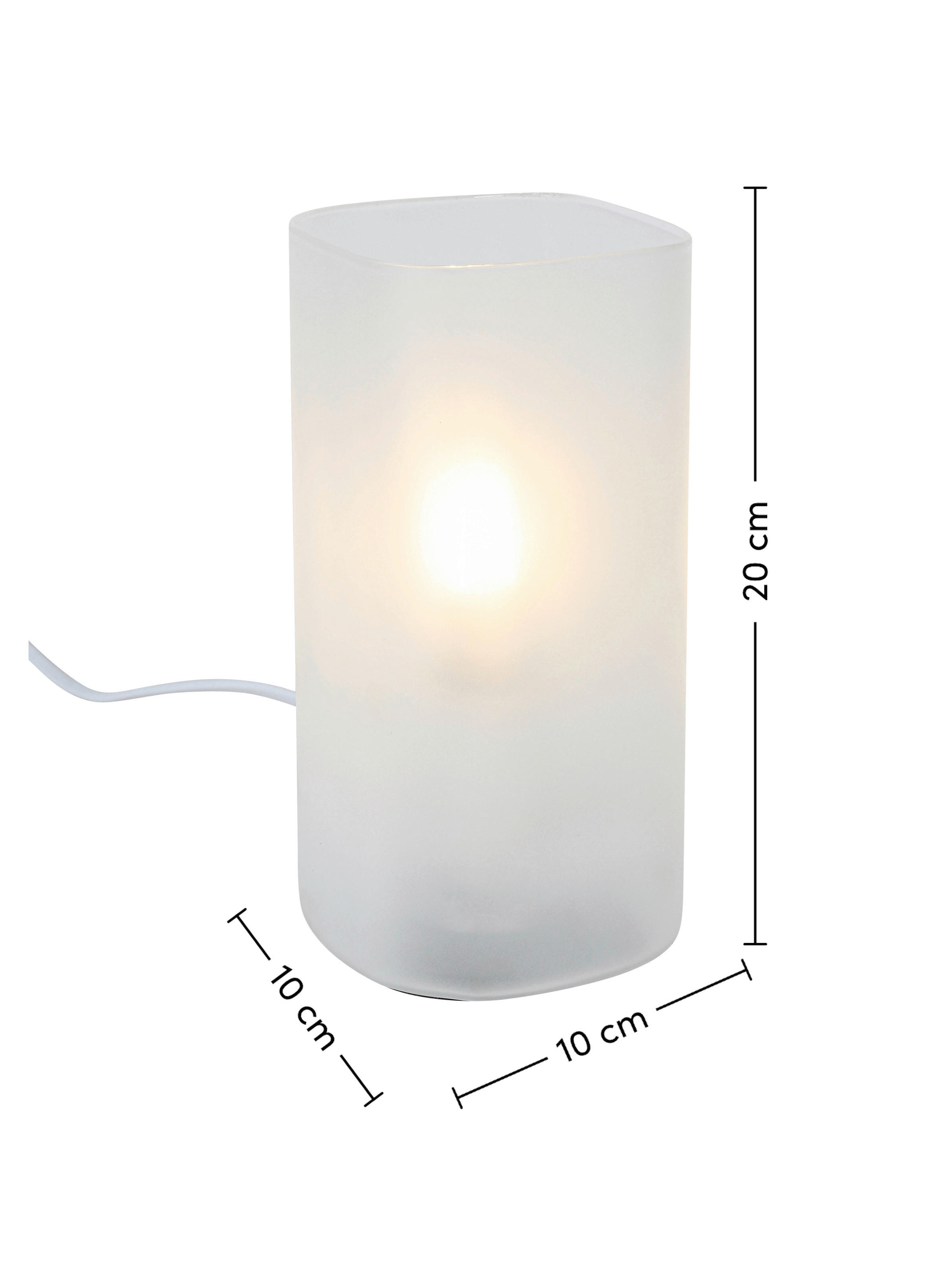 Thumbnail - Nolo Tischleuchte weiß Glas B/H/L: ca. 9,5x20x9,5 cm E27 1 Brennstellen
