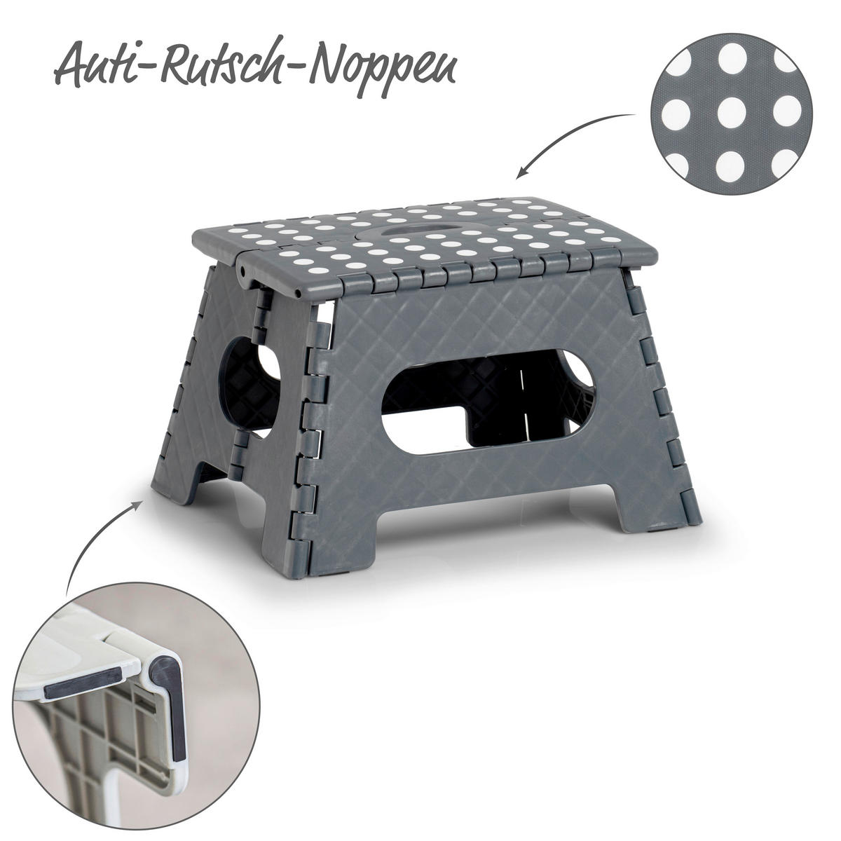 Zeller Klapphocker anthrazit B/H/L: ca. 28x22x35 cm Klapphocker - anthrazit (35,00/28,00/22,00cm) - Zeller