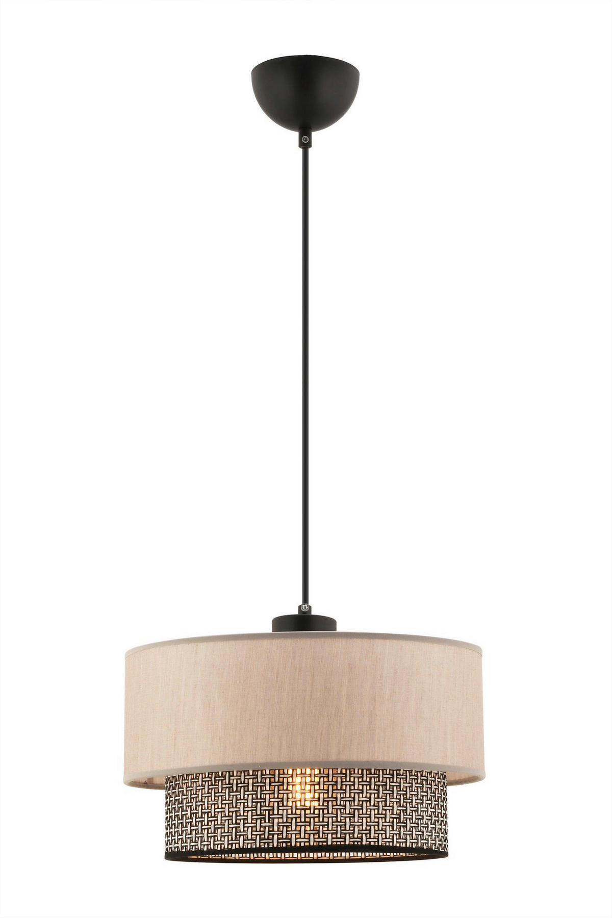 Opviq Pendelleuchte Echo grau beige Baumwolle B/H/T/L/D: ca. 30x65x30x30x30 cm E27 1 Brennstellen Echo - beige/grau (30,00/30,00/65,00cm) - Opviq