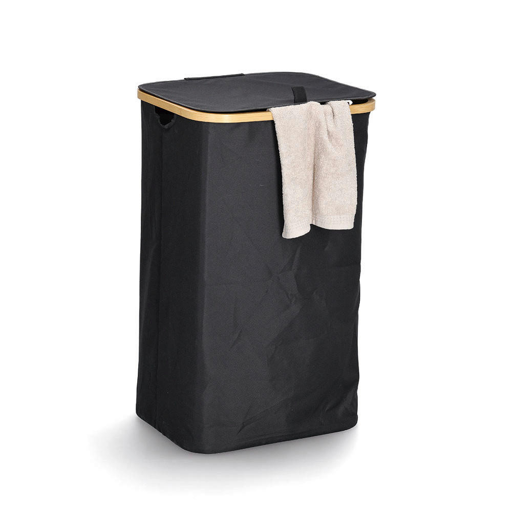 Zeller Wäschesammler schwarz Polyester B/H/L: ca. 34x69x415 cm Wäschesammler_mit_Tragetasche - schwarz (415,00/34,00/69,00cm) - Zeller