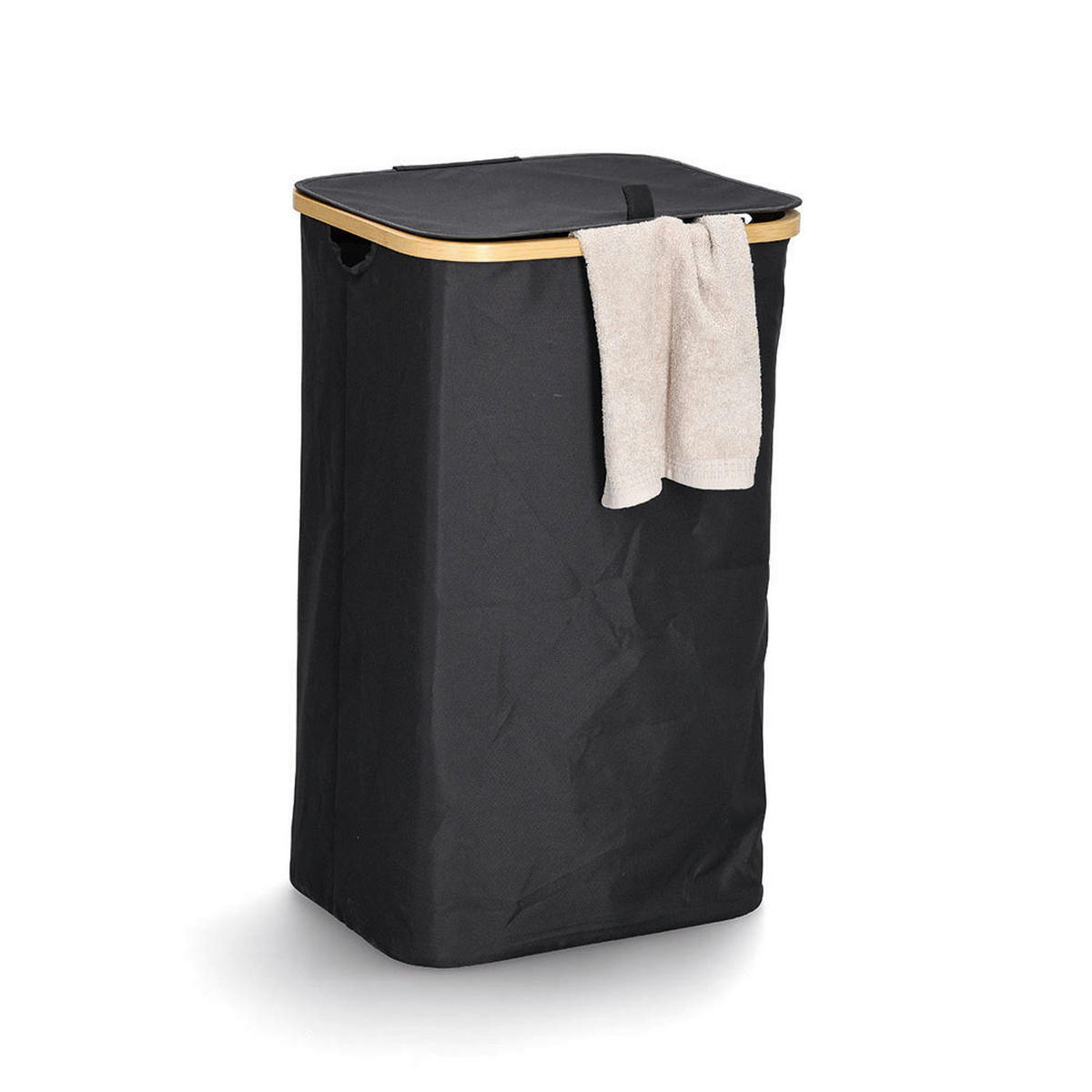 Zeller Wäschesammler schwarz Polyester B/H/L: ca. 34x69x415 cm Wäschesammler_mit_Tragetasche - schwarz (415,00/34,00/69,00cm) - Zeller