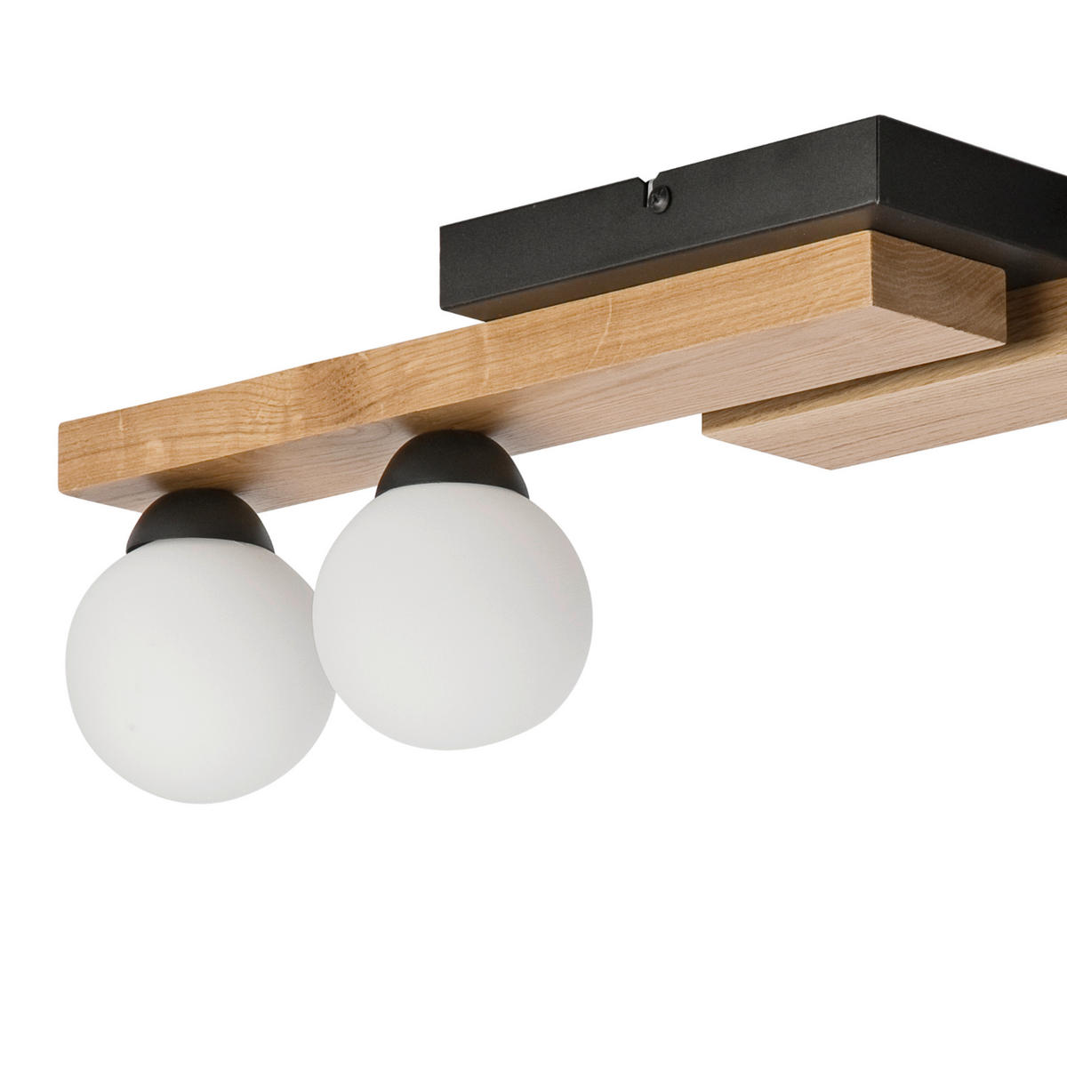Lamkur Pendelleuchte schwarz Holz B/H/L: ca. 20x86x84 cm G9 2 Brennstellen CORTINA - schwarz (84,00/20,00/86,00cm) - Lamkur