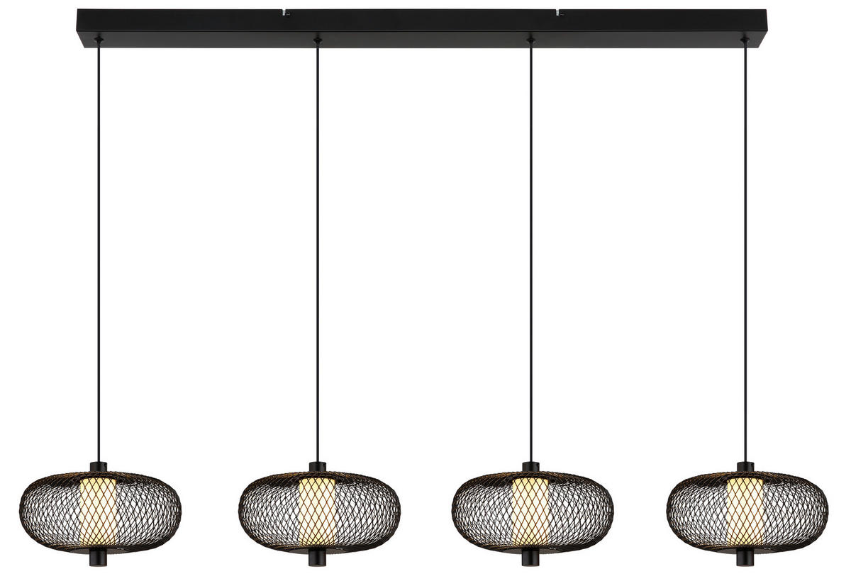 GLOBO LED-Pendelleuchte ASTARI 31270408 schwarz Opal Metall Kunststoff B/H/L: ca. 116,5x150x22 cm 1.0 Brennstellen ASTARI - schwarz/Opal (22,00/116,50/150,00cm) - GLOBO