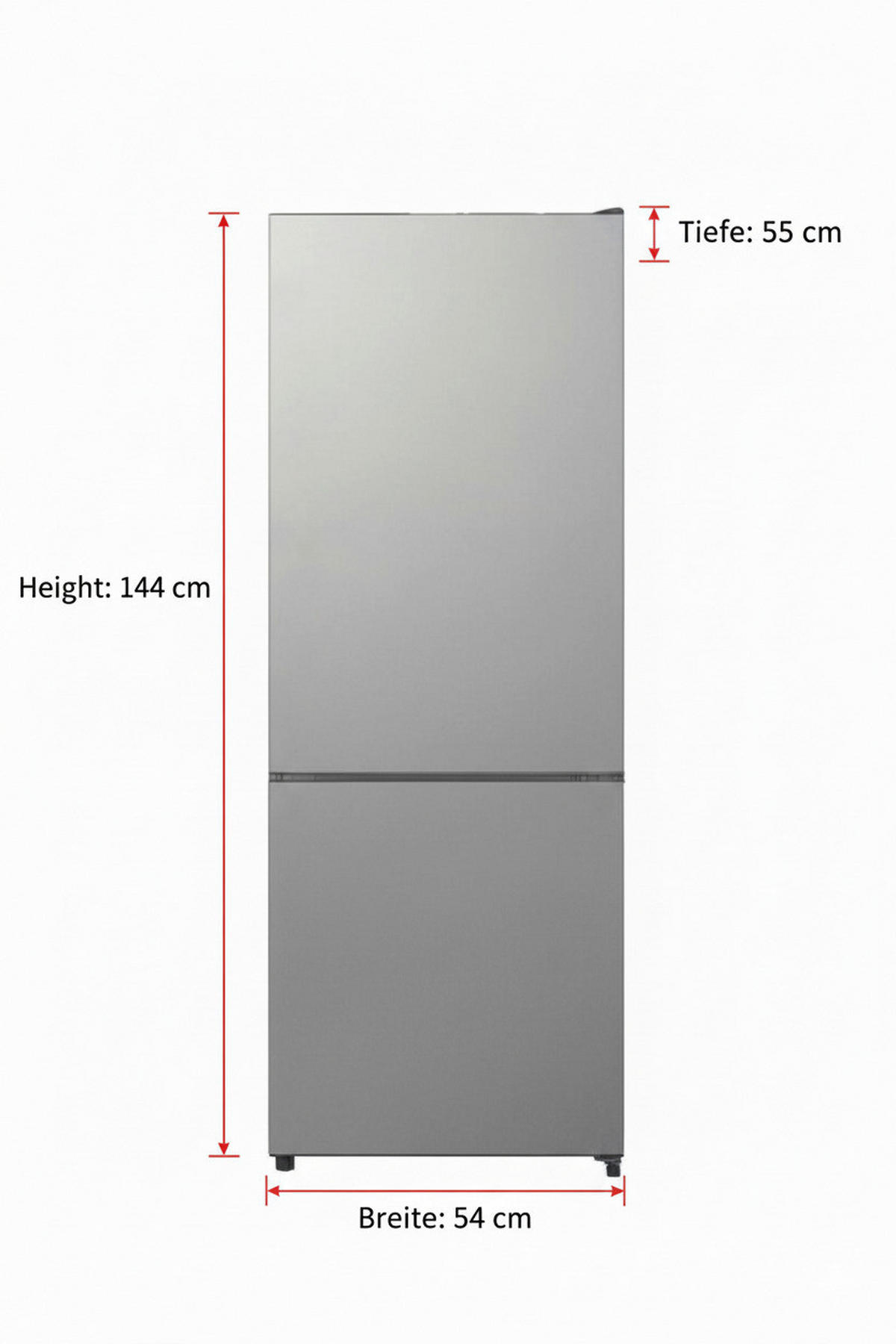 POCOline Kühl-/Gefrierkombination KGK144-205IX Inox B/H/T: ca. 54x144x55 cm Kühl-/Gefrierkombi KGK 144-205 IX - Inox (54,00/144,00/55,00cm) - POCOline