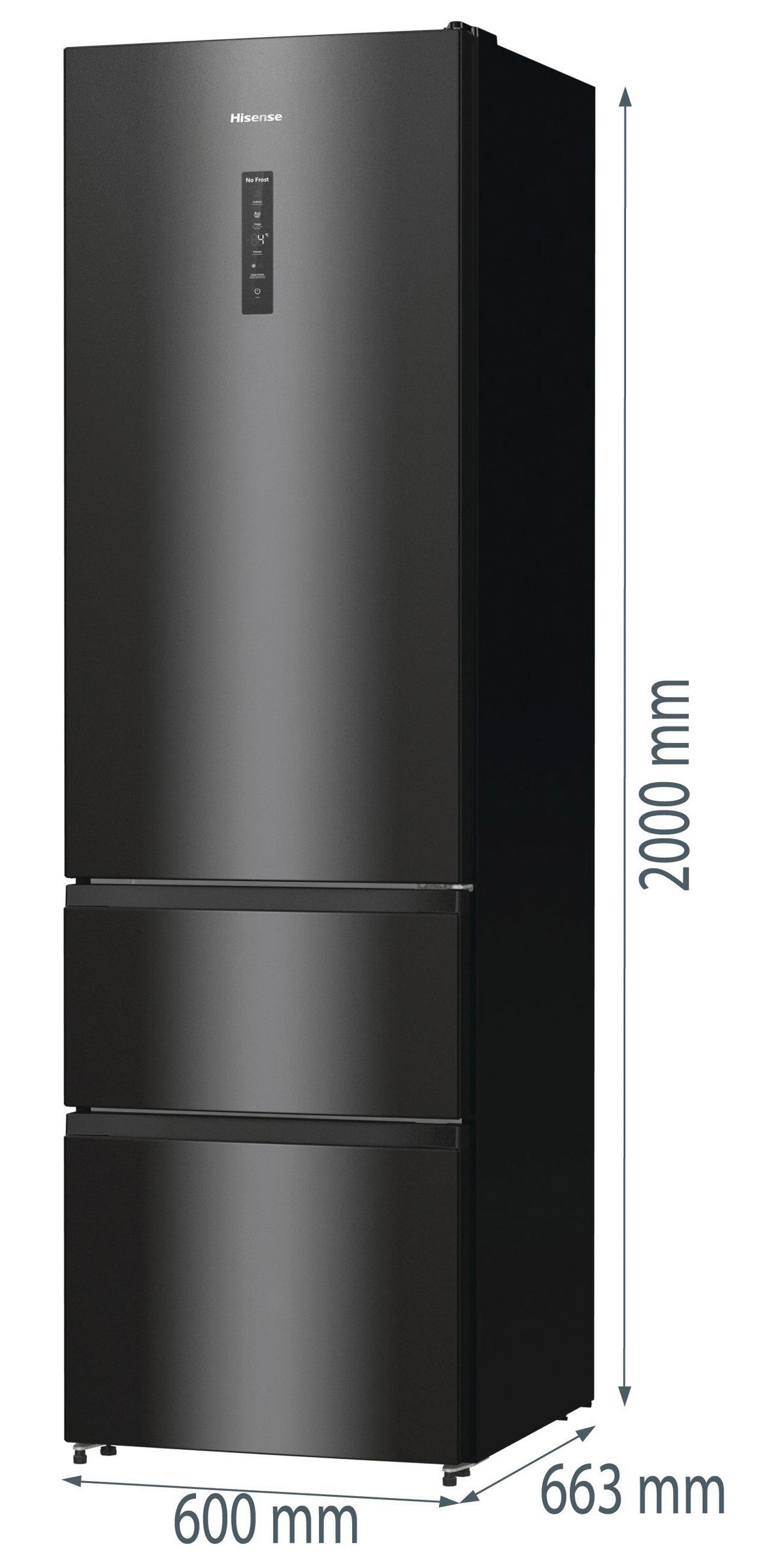 Hisense Kühl-/Gefrierkombination RM469N4AFD1 schwarz Kühl-Gefrierkombi RM469N4AFD1 - schwarz - Hisense