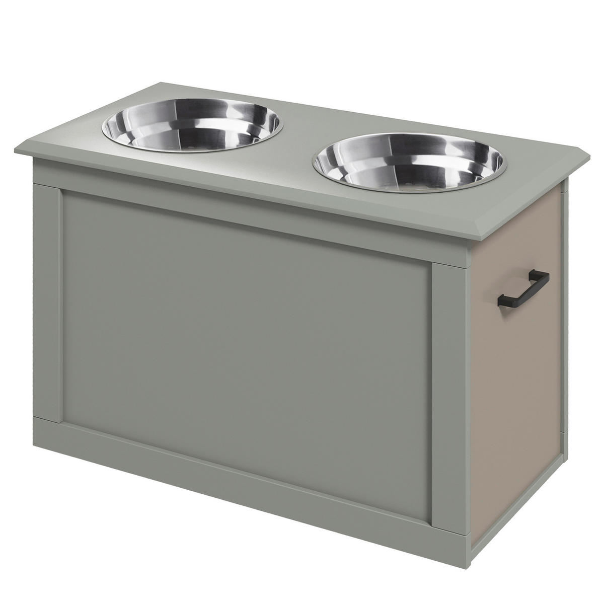 PawHut Tier-Zubehör grau Edelstahl B/H/L: ca. 30x60x41 cm Napf - grau (41,00/30,00/60,00cm) - PawHut