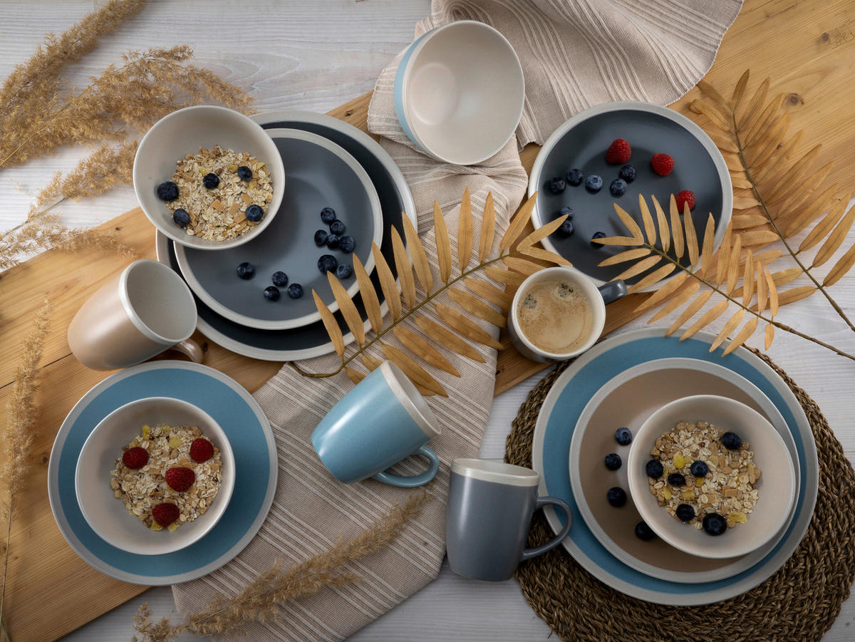 CreaTable Kombiservice NORDIC LIVING cool multicolor Steinzeug 16 tlg. NORDIC LIVING cool - multicolor - CreaTable