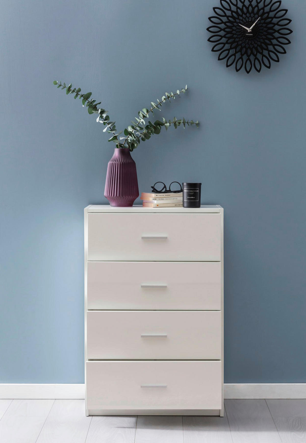 Sideboard weiß B/H/T: ca. 60x90x30 cm Sideboard - weiß (60,00/90,00/30,00cm) - Wohnling