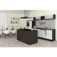 Respekta Inselküche Premium weiß hochglänzend B/H/T: ca. 310x200x270 cm Premium - Eiche/weiß (310,00/200,00/270,00cm) - Respekta
