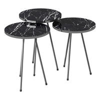 Beistelltisch 3er-Set. 21796177 schwarz Marmoroptik B/H/T: ca. 38x53,5x38 cm 3er-Set. 21796177 - schwarz/Marmoroptik (38,00/53,50/38,00cm) - moebel17