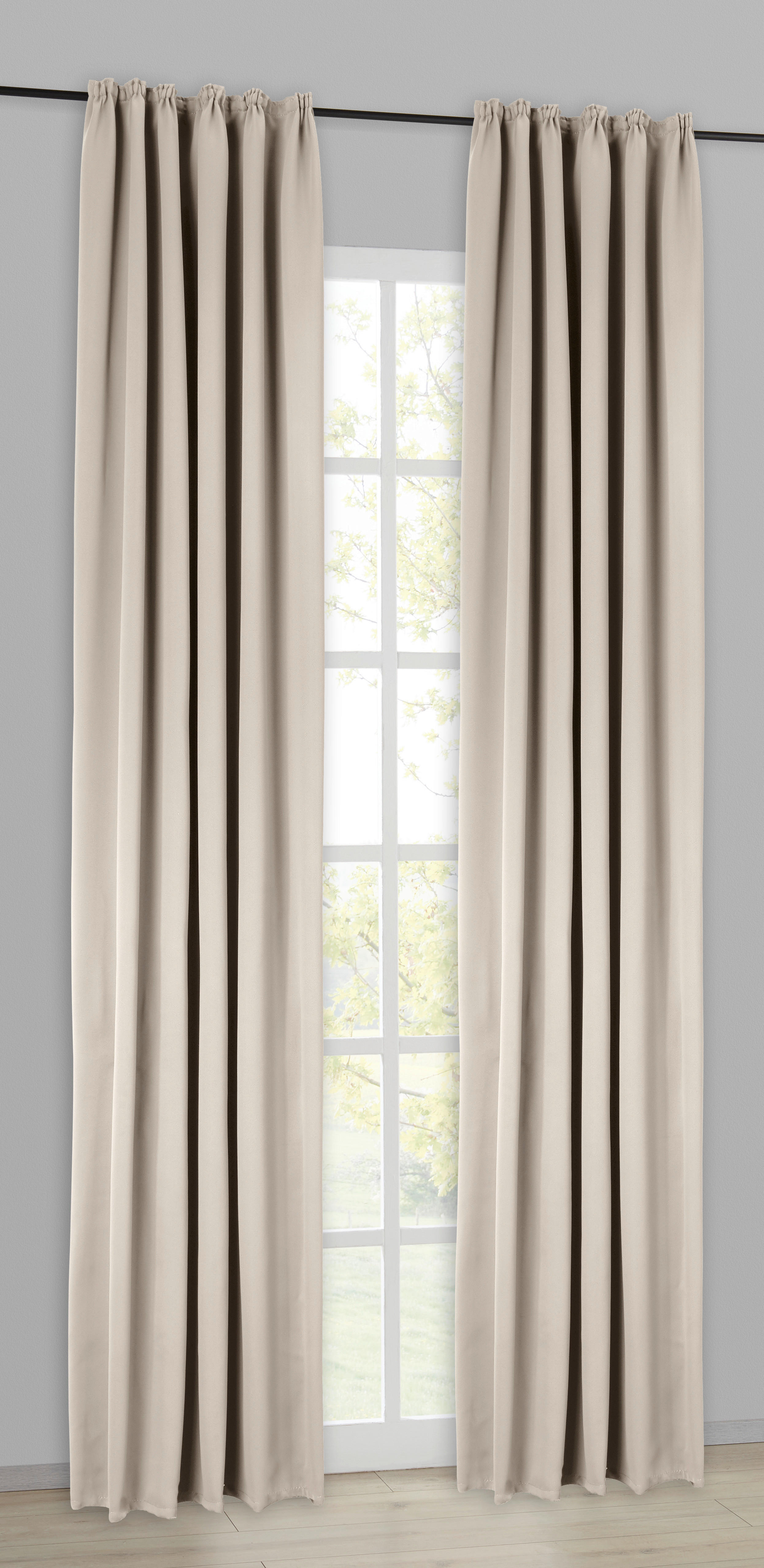 POCOline Verdunklungsvorhang Luna beige B/L: ca. 140x245 cm Luna - beige (140,00/245,00cm) - POCOline