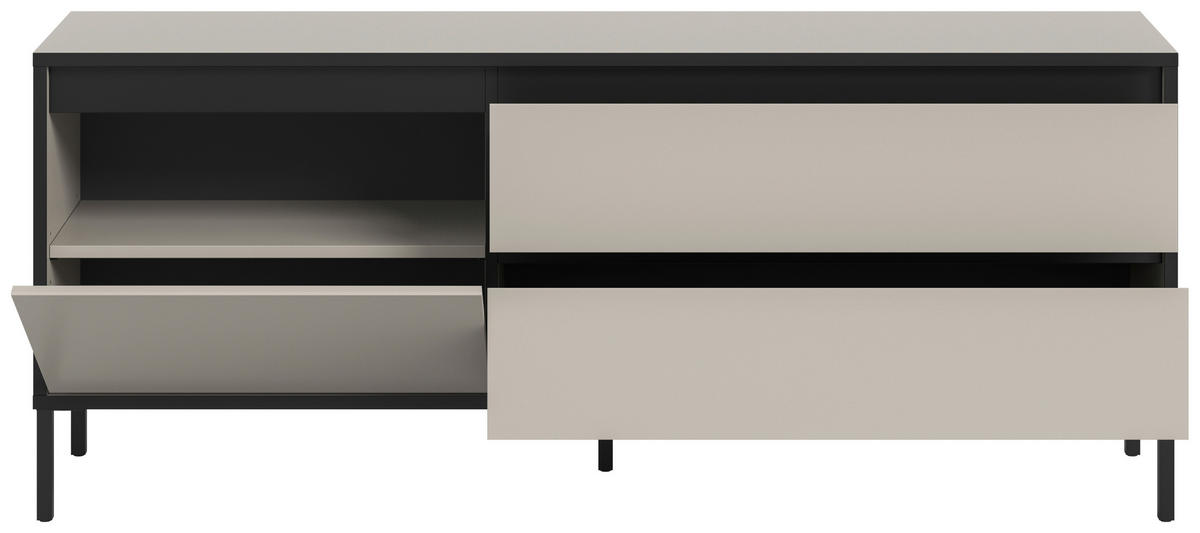 Lowboard Tron Kaschmirgrau Nachbildung schwarz B/H/T: ca. 150x62x38 cm Tron - schwarz (150,00/62,00/38,00cm) - xonox.home
