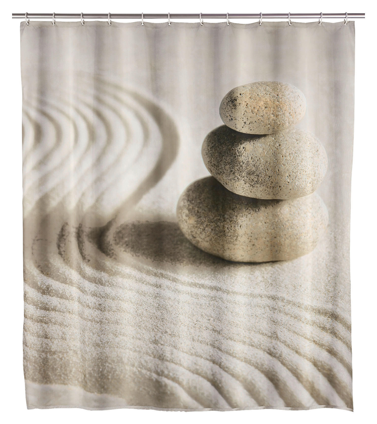 Duschvorhang sand Polyester B/L: ca. 200x180 cm Duschvorhang_Sand&Stone_Wenko - sand (200,00/180,00cm) - Wenko