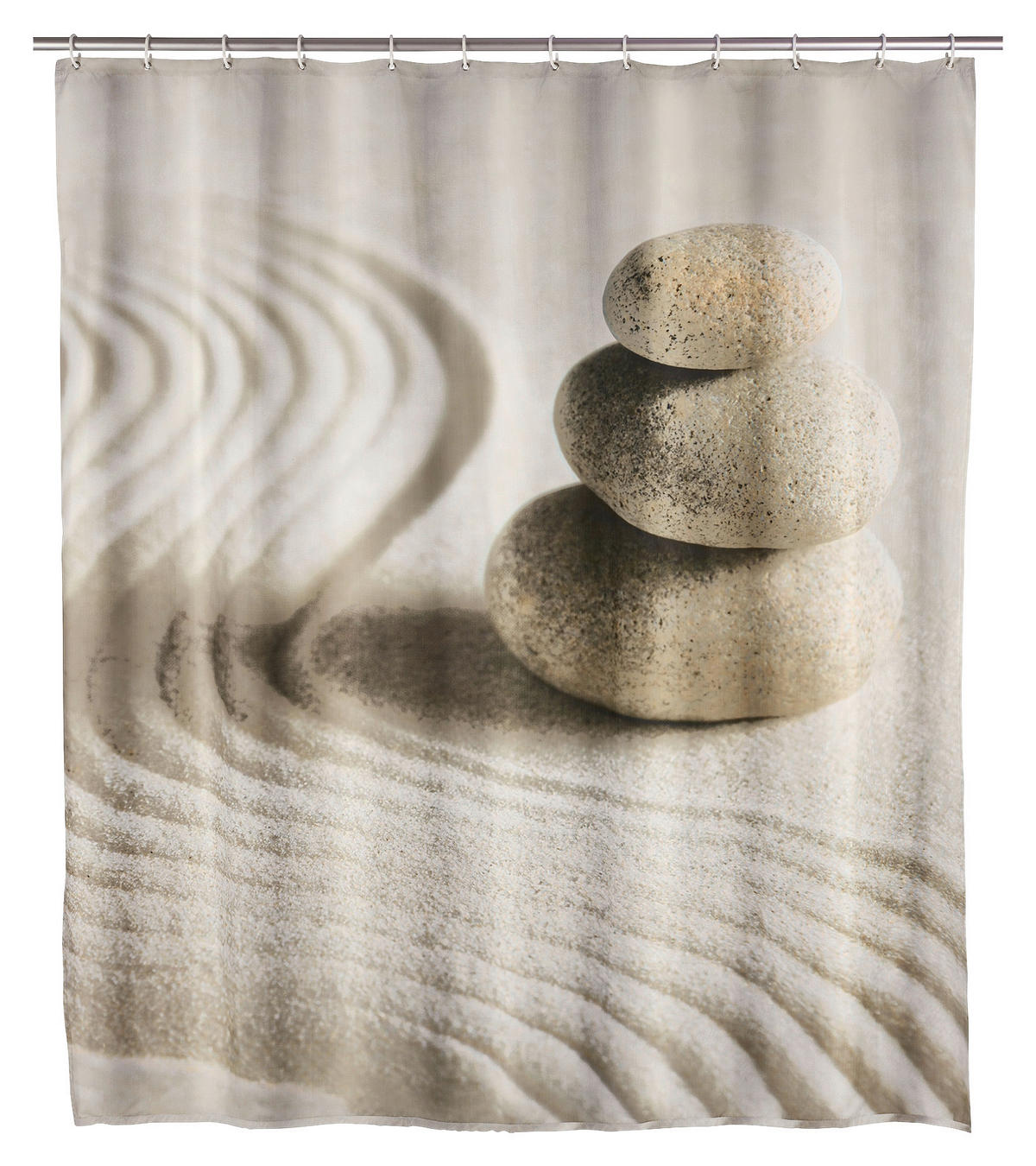 Duschvorhang sand Polyester B/L: ca. 200x180 cm Duschvorhang_Sand&Stone_Wenko - sand (200,00/180,00cm) - WENKO