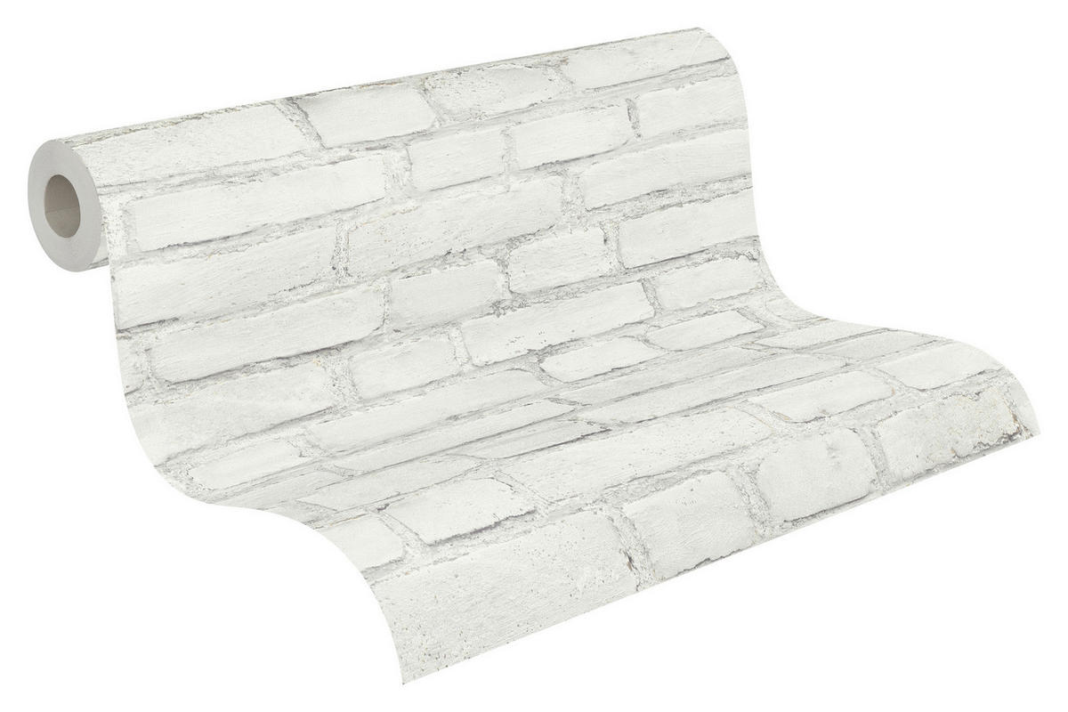 A.S.Creation Vliestapete weiß grau B/H/D: ca. 53x1005x8,7 cm Vliestapete - weiß/grau (8,70/1005,00cm) - A.S.Creation