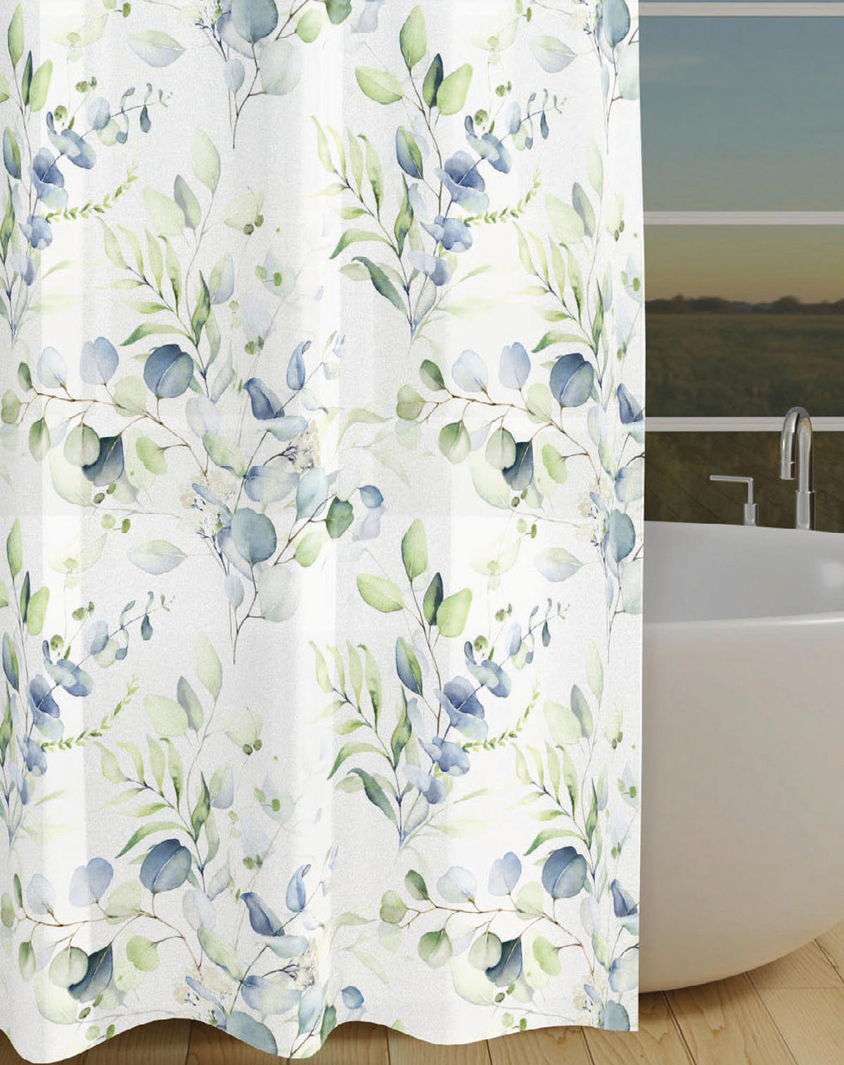 Duschvorhang Polyester B/L: ca. 180x120 cm Duschvorhang_Eukalyptus - (180,00/120,00cm) - Acus