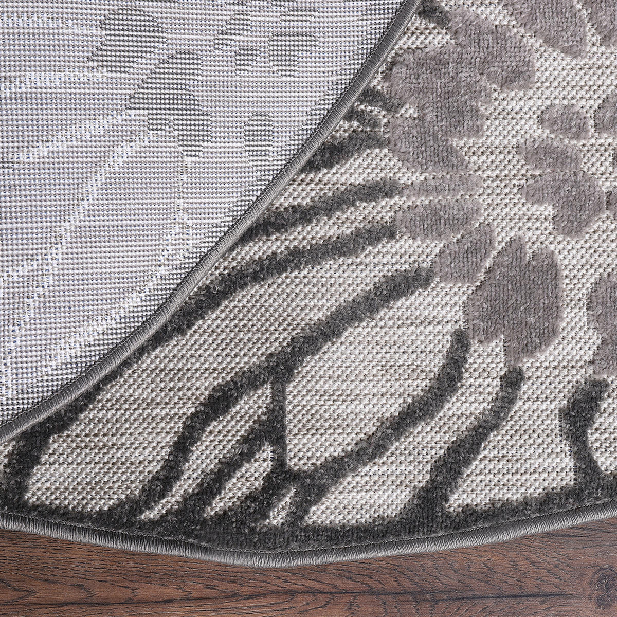 Sanat Outdoorteppich FLORAL grau B/L: ca. 200x200 cm FLORAL - grau (200,00/200,00cm) - Sanat
