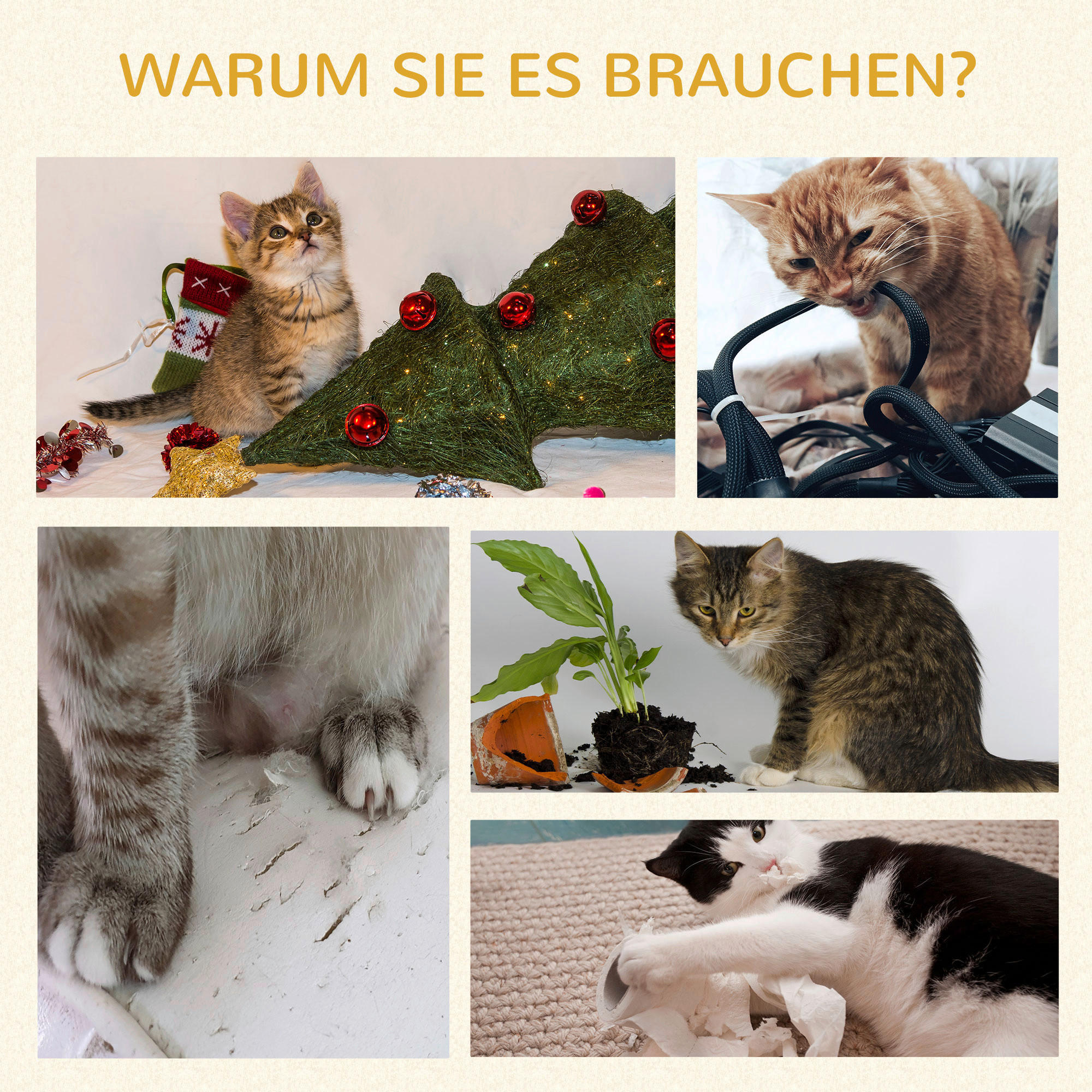 PawHut Kratzbaum weiß Polyester B/H/L: ca. 35x100x59 cm Kratzbaum - weiß (59,00/35,00/100,00cm) - PawHut