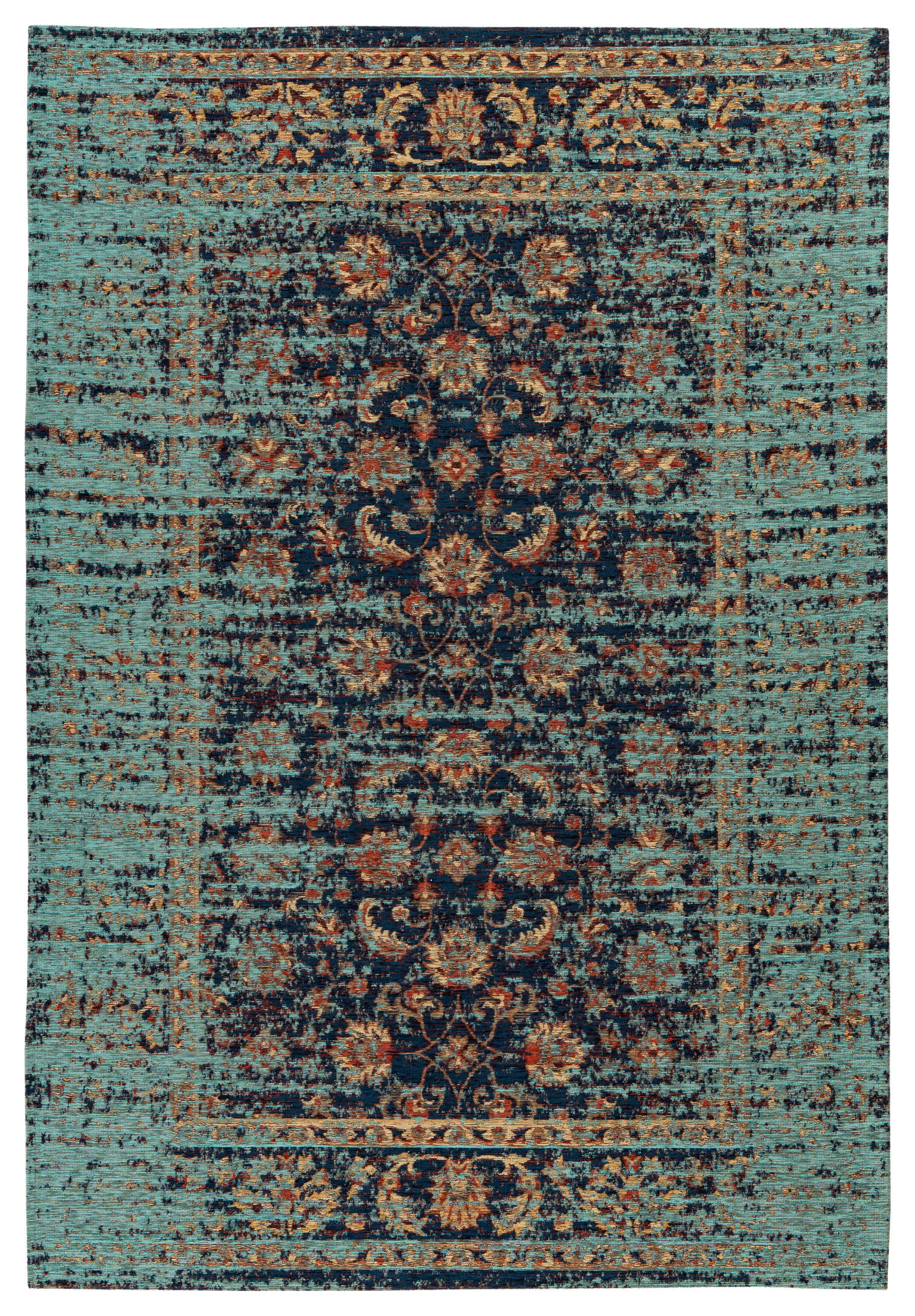 360Living Teppich Charme blau B/L: ca. 80x150 cm Charme - blau/multicolor (80,00/150,00cm) - 360Living