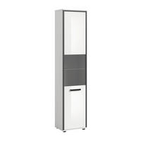 Midischrank KOJAK weiß Hochglanz anthrazit grau B/H/T: ca. 40x188x34 cm KOJAK - weiß/anthrazit (40,00/188,00/34,00cm) - xonox.home