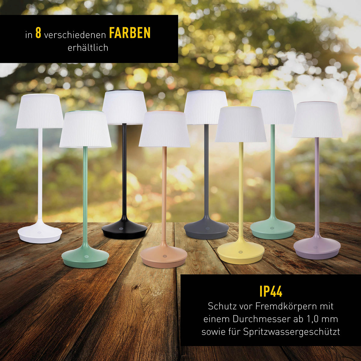 LED-Solar-Tischleuchte violett Kunststoff Metall B/H/T/D: ca. 13x38x13x13 cm EMMI - violett (13,00/38,00/13,00cm) - Näve Leuchten