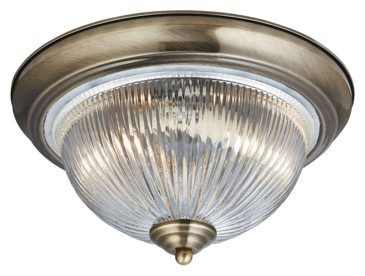 Searchlight Badleuchte messing transparent Stahl Glas B/H/L/D: ca. 29x15x29x29 cm E14 2 Brennstellen American Diner - messing/transparent (29,00/29,00/15,00cm) - Searchlight