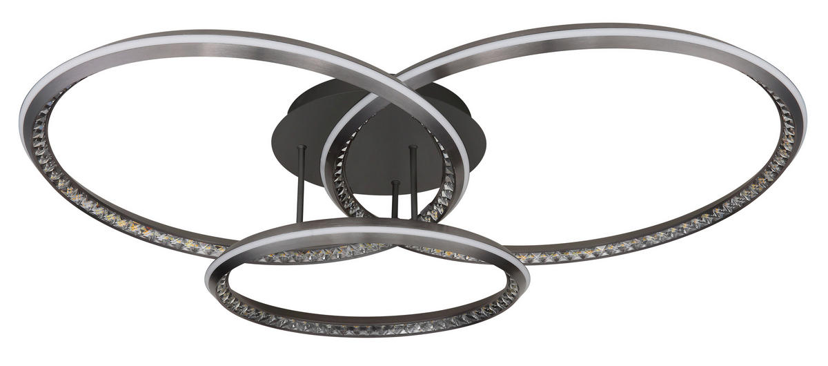 GLOBO LED-Deckenleuchte ALAINA 67329-72 Opal grau klar Kunststoff Metall B/H/L: ca. 109,5x20,5x80,5 cm 1 Brennstellen ALAINA - klar/Opal (80,50/109,50/20,50cm) - GLOBO