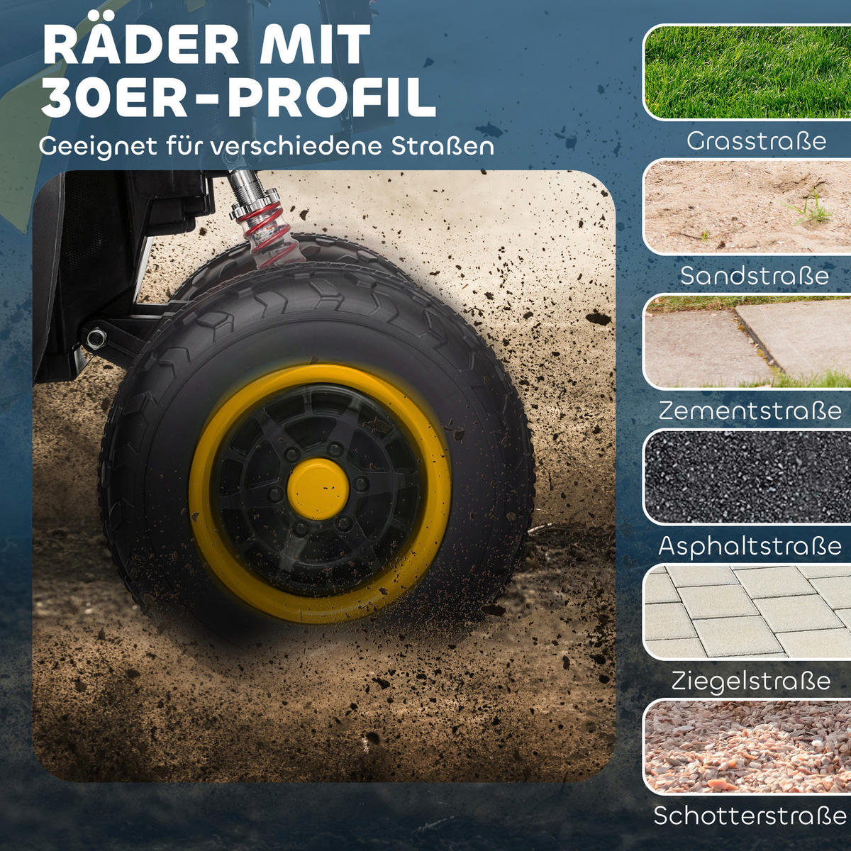 AIYAPLAY Kinder Elektro-Quad gelb B/H/L: ca. 69x75x101 cm Kinder_Elektro-Quad - gelb (101,00/69,00/75,00cm) - AIYAPLAY