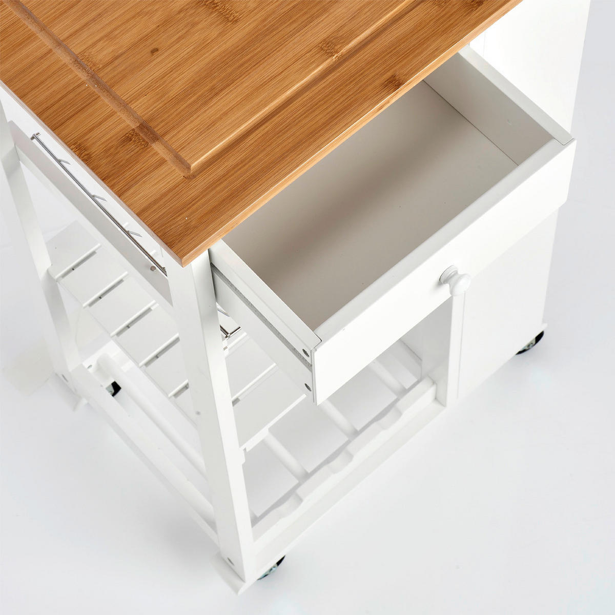 Zeller Küchenrollwagen weiß MDF B/H/L: ca. 50x86,5x37 cm Küchenrollwagen - weiß (37,00/50,00/86,50cm) - Zeller