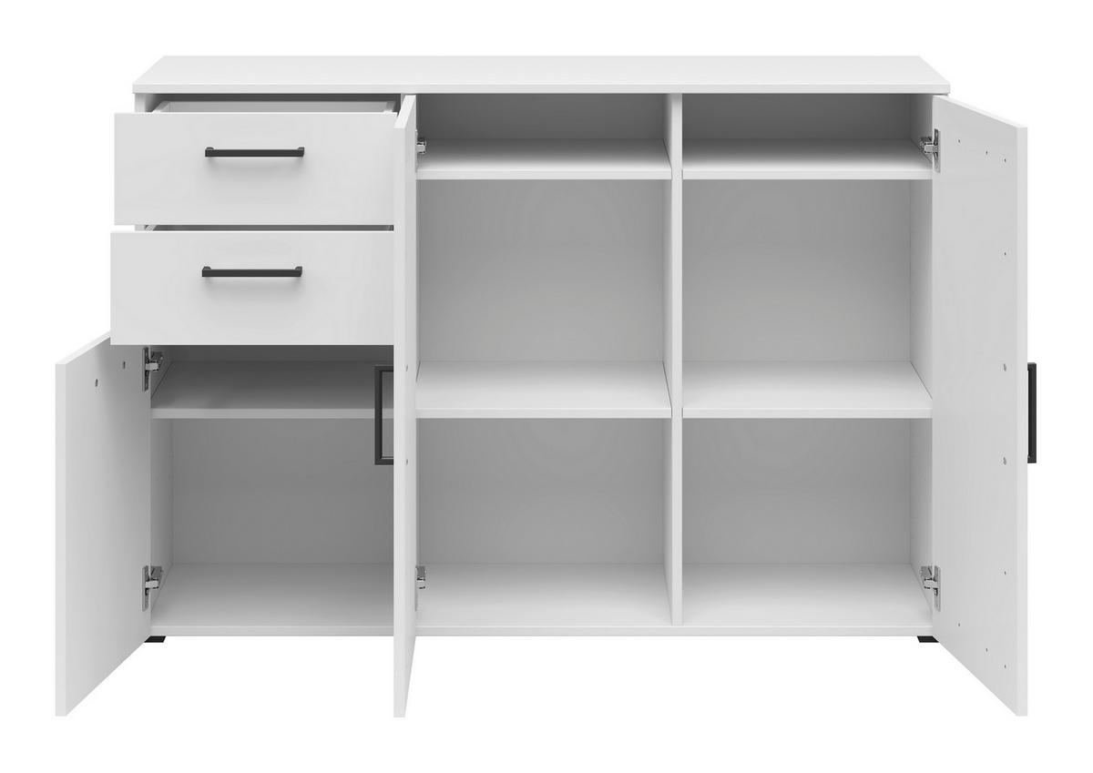 Kommode Multi-Stauraum Typ 28 weiß B/H/T: ca. 120x83x40 cm Multi-Stauraum Typ 28 - weiß (120,00/83,00/40,00cm)