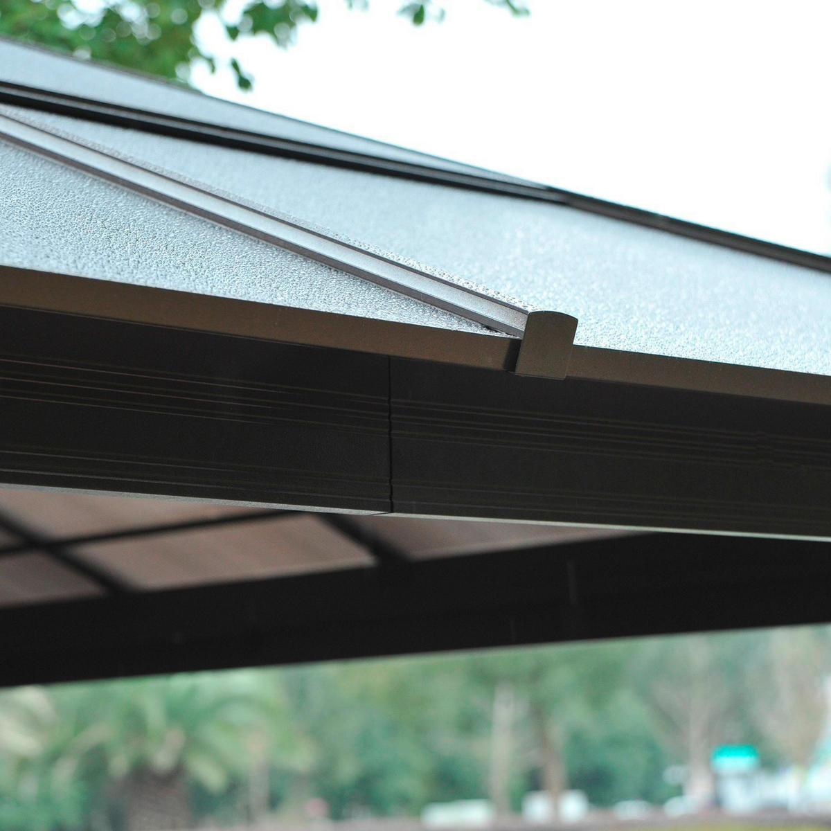 Outsunny Pavillon braun Aluminium B/H/L: ca. 360x265x420 cm Gartenpavillon - braun/beige (420,00/360,00/265,00cm) - Outsunny