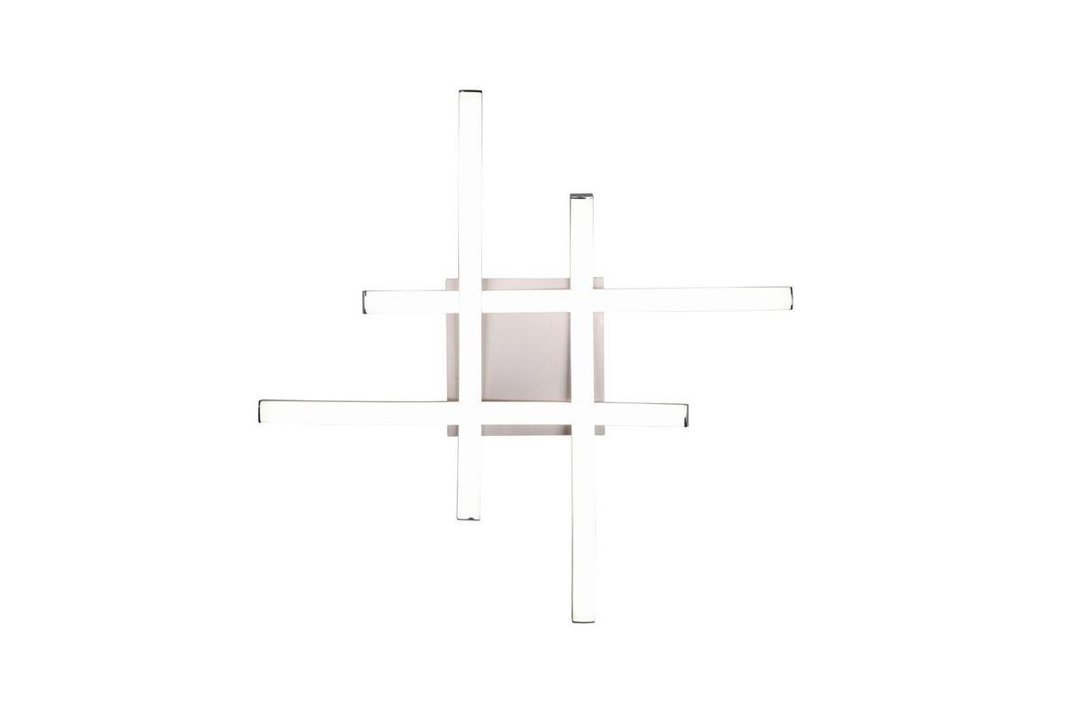 Reality Deckenleuchte R62474407 Route nickel matt weiß Metall Kunststoff B/H/T: ca. 46x7x46 cm Route - weiß/nickel matt (46,00/7,00/46,00cm) - Reality