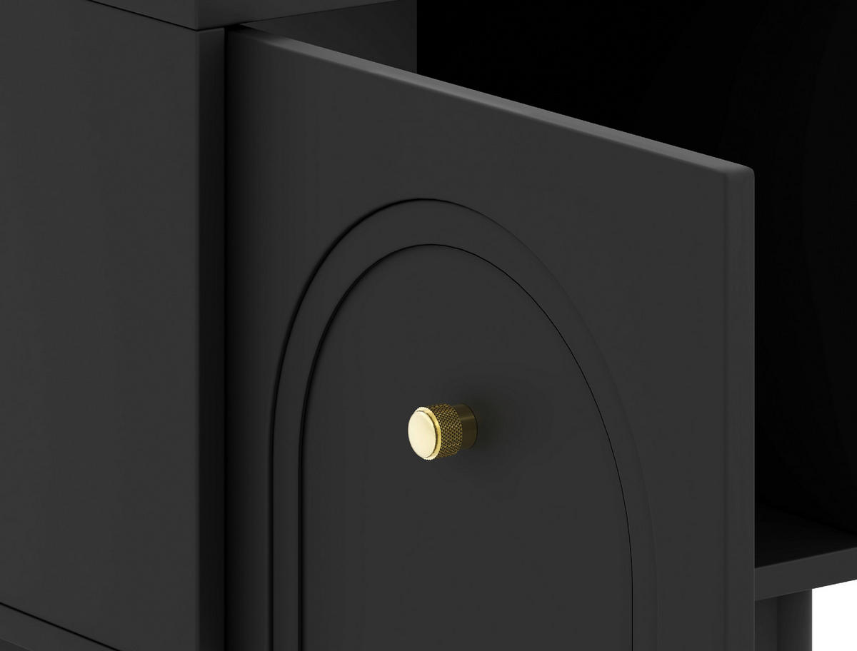 Nachtkonsole MAZOMA schwarz gold Optik B/H/T: ca. 41,5x53,5x39 cm MAZOMA - gold/schwarz (41,50/53,50/39,00cm) - WIPMEB