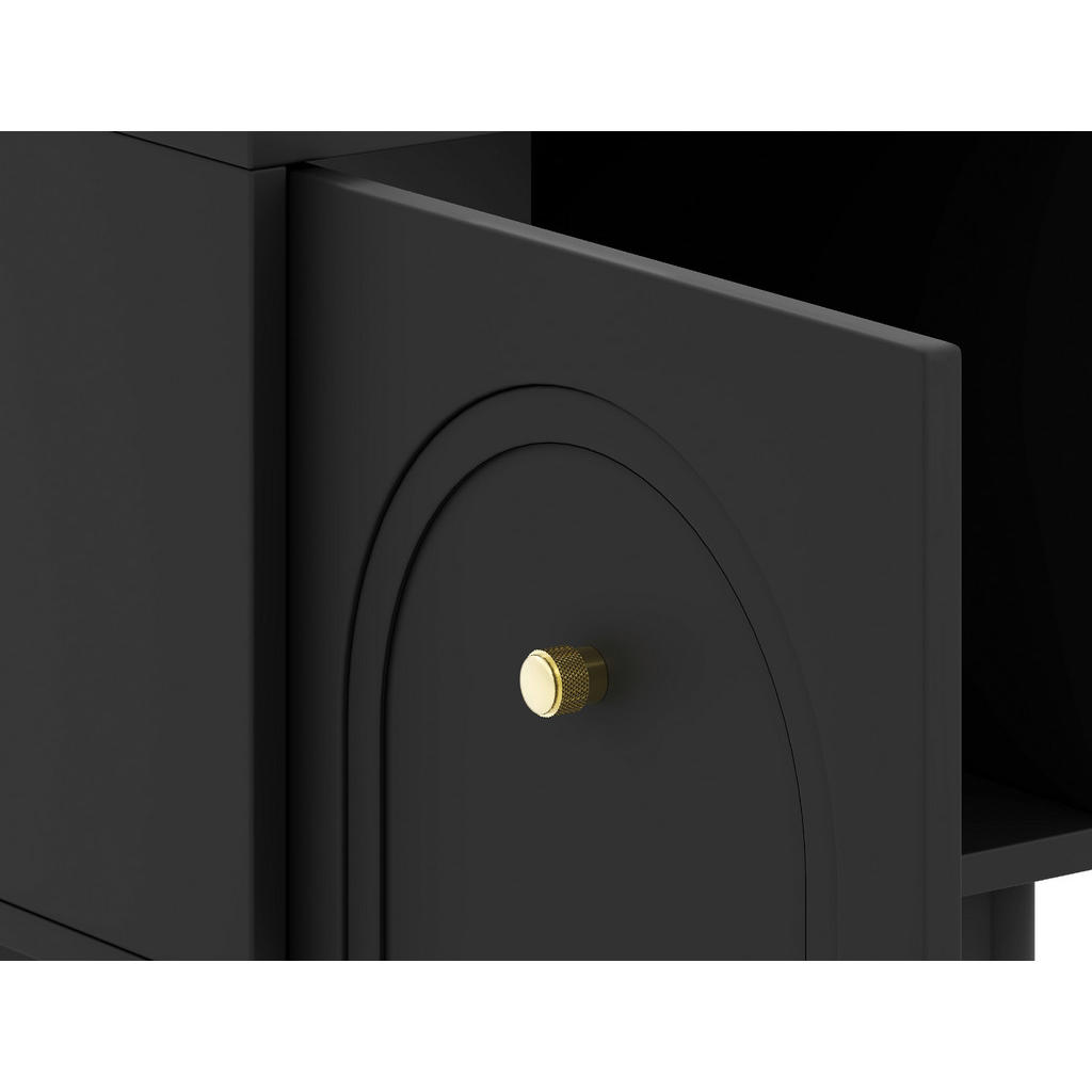 Thumbnail - Nachtkonsole MAZOMA schwarz gold Optik B/H/T: ca. 41,5x53,5x39 cm