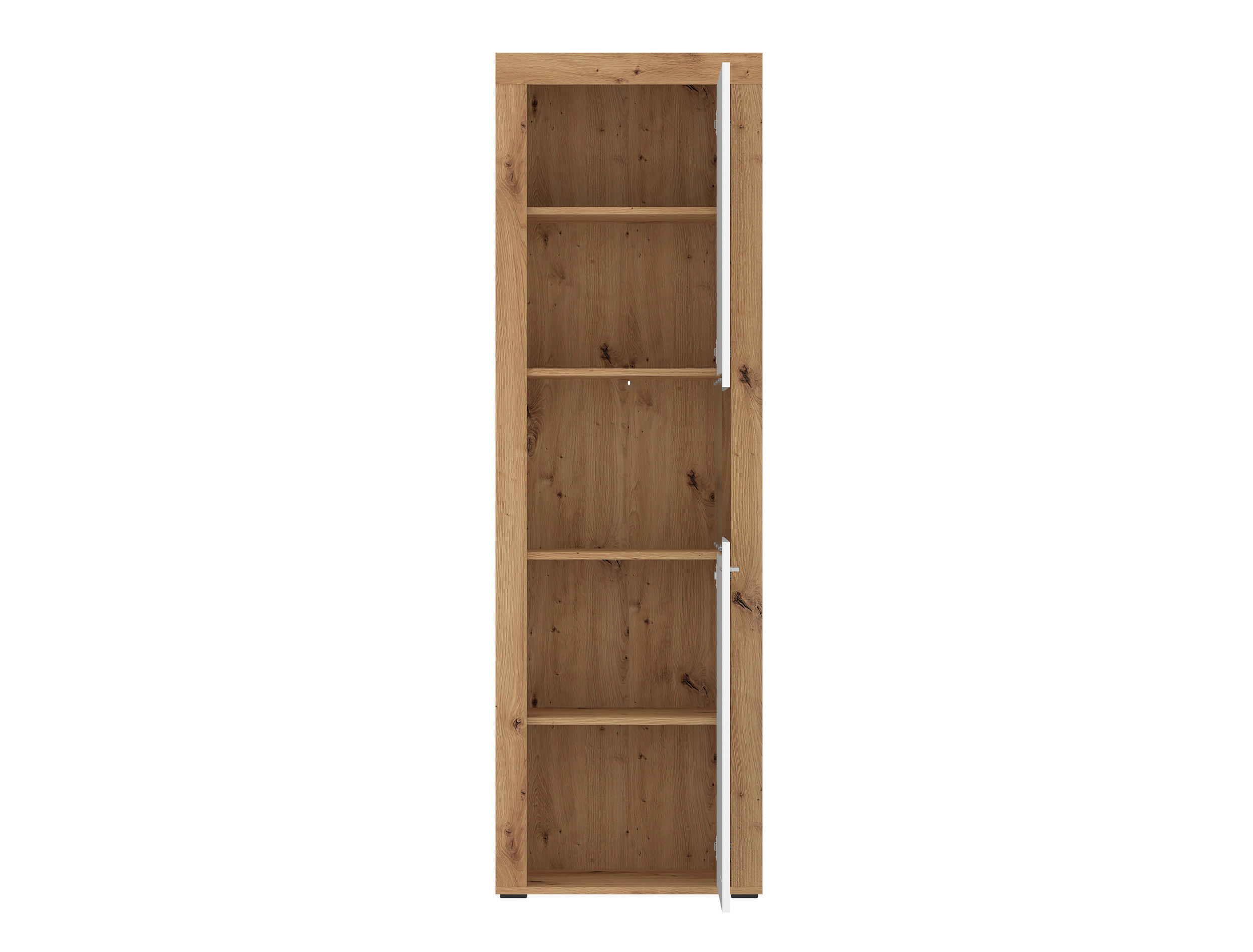 Vitrine Mallorca Plus Eiche Artisan Nachbildung weiß B/H/T: ca. 60x190x35 cm Mallorca Plus - Eiche/weiß (60,00/190,00/35,00cm)