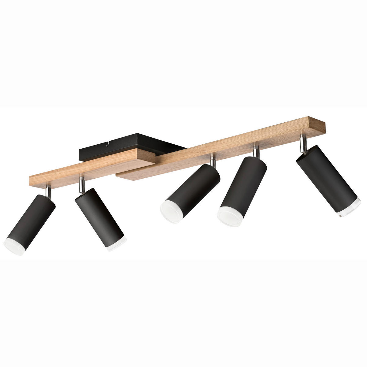 Lamkur Deckenleuchte schwarz Holz B/H/L: ca. 20x23,5x84 cm 5 Brennstellen MATTE - schwarz (84,00/20,00/23,50cm) - Lamkur