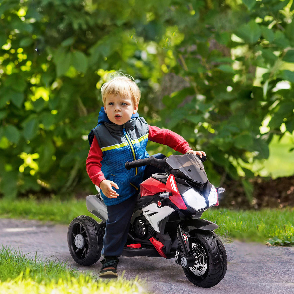 HOMCOM Kinder-Elektromotorrad rot B/H/L: ca. 42x52x86 cm Kinder-Elektromotorrad - rot/schwarz (86,00/42,00/52,00cm) - HOMCOM