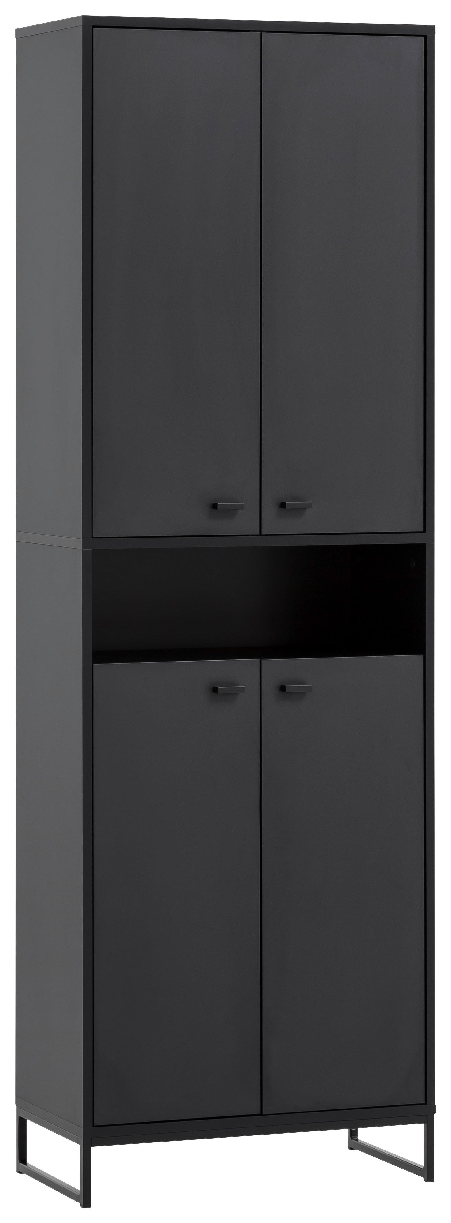 Schuhschrank Janne schwarz matt B/H/T: ca. 60,2x185,5x33 cm Janne - schwarz (60,20/185,50/33,00cm) - Möbelpartner