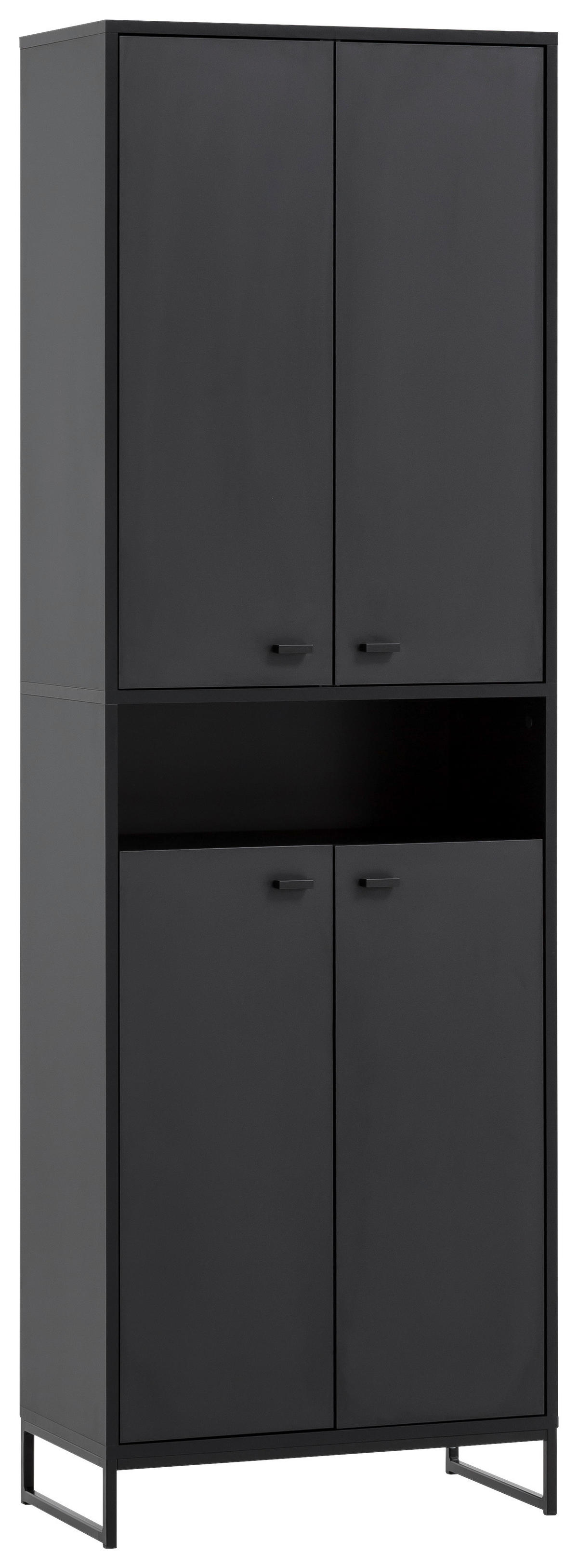 Schuhschrank Janne schwarz matt B/H/T: ca. 60,2x185,5x33 cm Janne - schwarz (60,20/185,50/33,00cm) - Möbelpartner