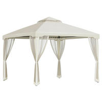 Outsunny Pavillon creme Polyester B/H/L: ca. 294x265x294 cm Gartenpavillon - creme (294,00/294,00/265,00cm) - Outsunny