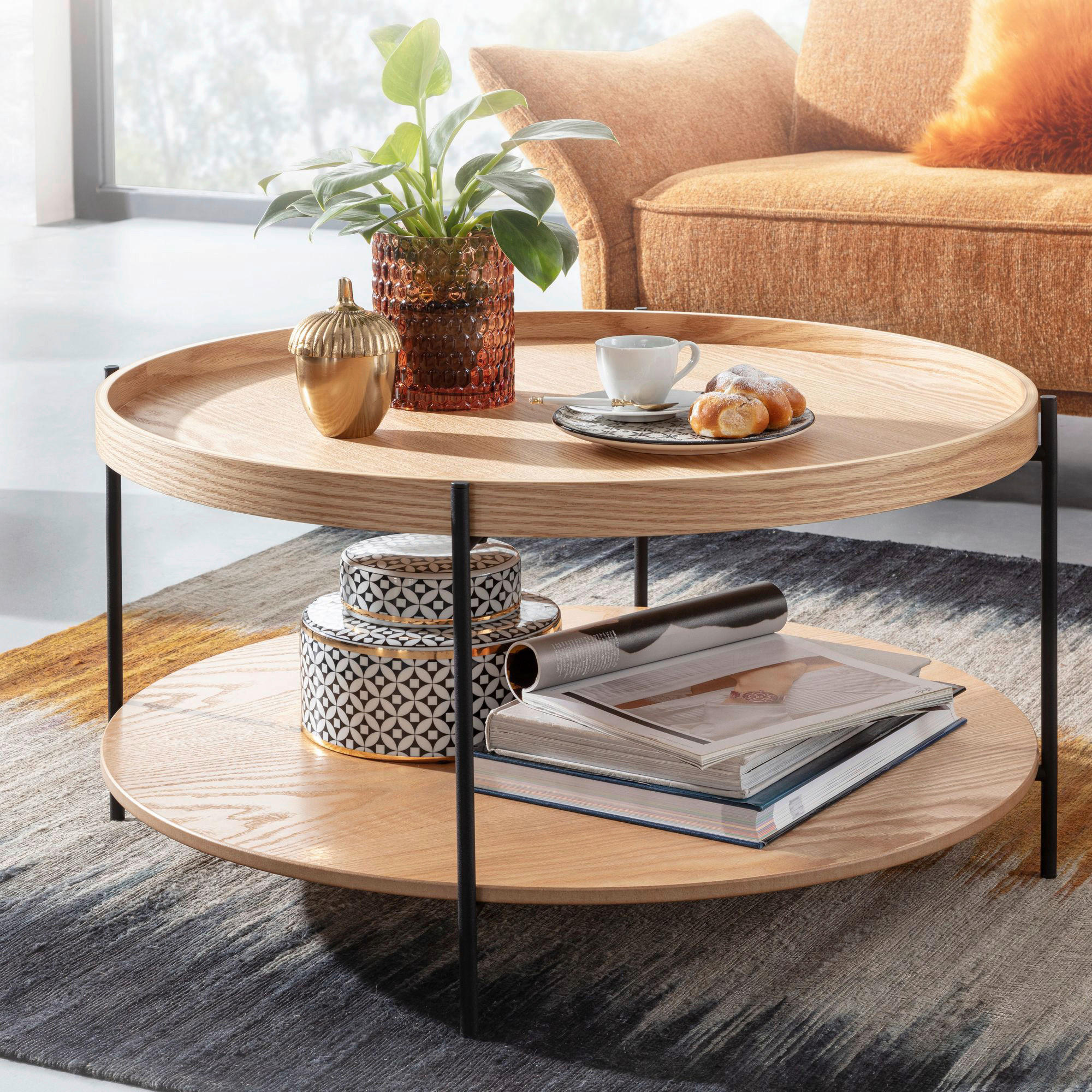 Couchtisch braun B/H/T: ca. 78x40x78 cm Couchtisch - braun (78,00/40,00/78,00cm) - Wohnling