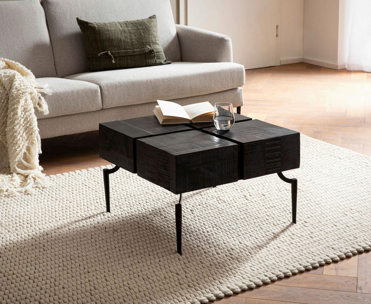 Couchtisch schwarz B/H/T: ca. 60x40x60 cm Couchtisch - schwarz (60,00/40,00/60,00cm) - Wohnling