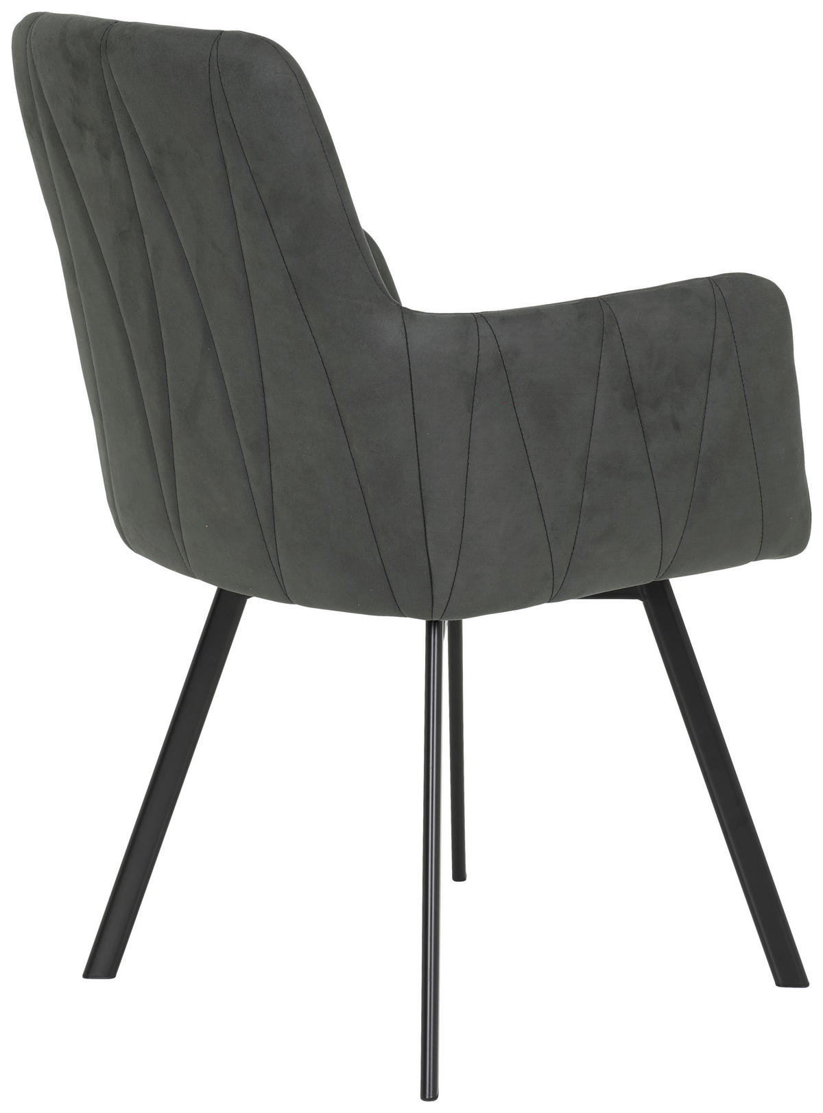 Stuhl Gesa 2er Set anthrazit Vintage Microfaser B/H/T: ca. 56x88x64 cm Gesa 2er Set - schwarz/anthrazit (56,00/88,00/64,00cm) - Hela