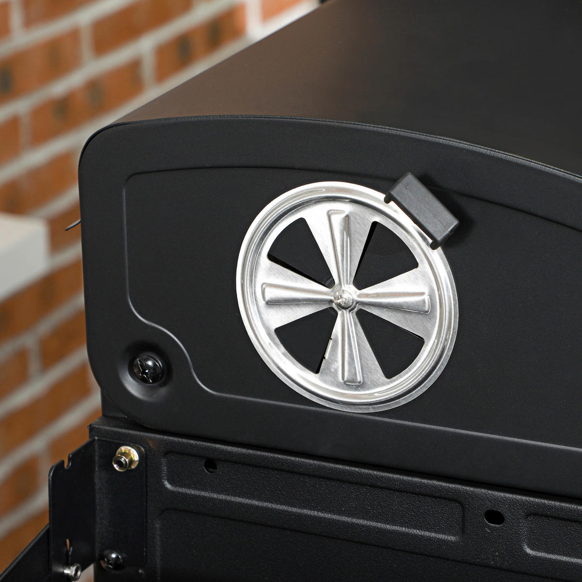 Outsunny Gas-/Kohlegrill Edelstahl B/H/L: ca. 53x101x161 cm Gas-/Kohlegrill - schwarz (161,00/53,00/101,00cm) - Outsunny