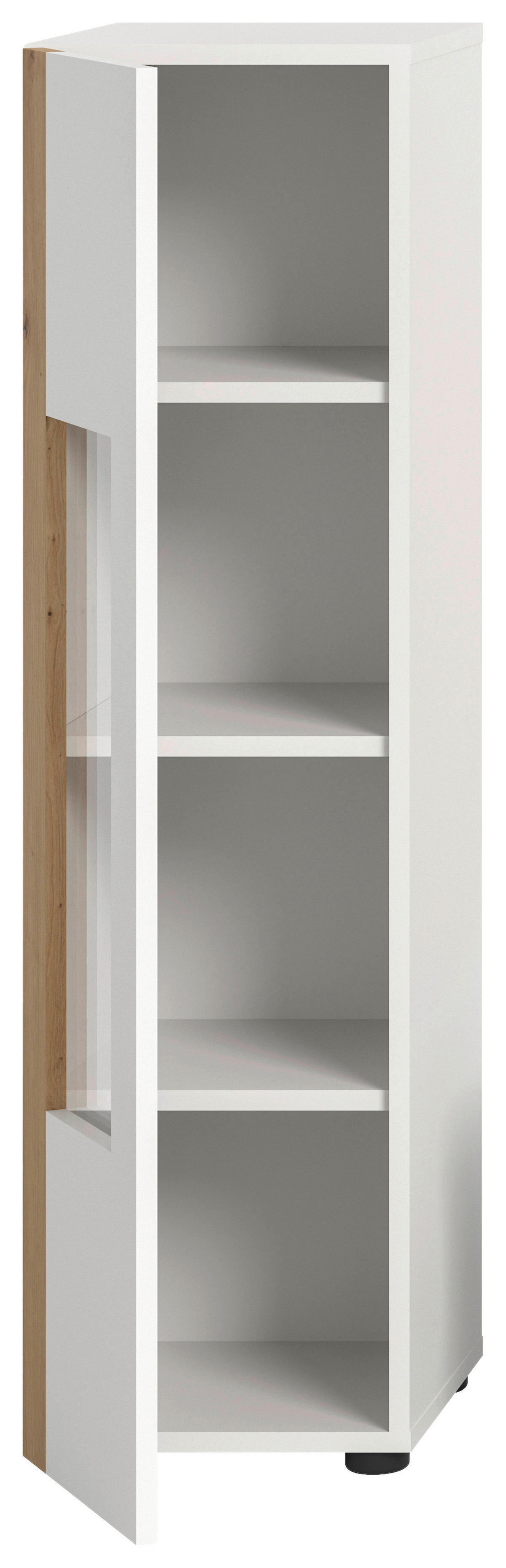 Vitrinenschrank RUDA Artisan Oak Nachbildung weiß B/H/T: ca. 30x112x33 cm RUDA - weiß (30,00/112,00/33,00cm) - xonox.home