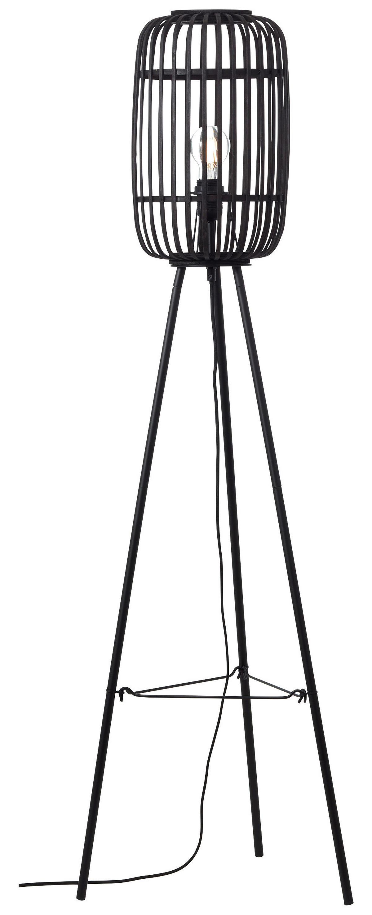 Brilliant Stehleuchte Woodrow 94977/76 natur schwarz Holz Metall B/H/T: ca. 45x130x45 cm 1 Brennstellen Stehleuchte Woodrow 94977/76 - natur/schwarz (45,00/130,00/45,00cm) - Brilliant