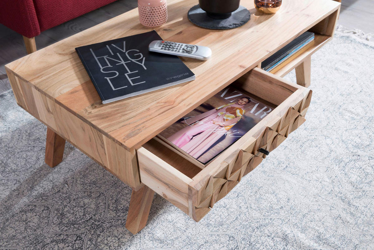 Couchtisch braun B/H/T: ca. 95x35x50 cm Couchtisch - braun (95,00/35,00/50,00cm) - Wohnling